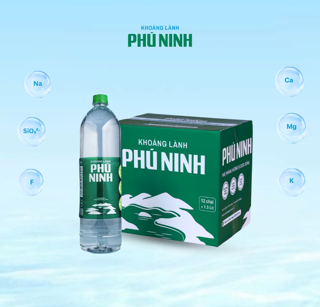 Nước Khoáng Phú Ninh Chai 1.5L (12 chai/thùng)
