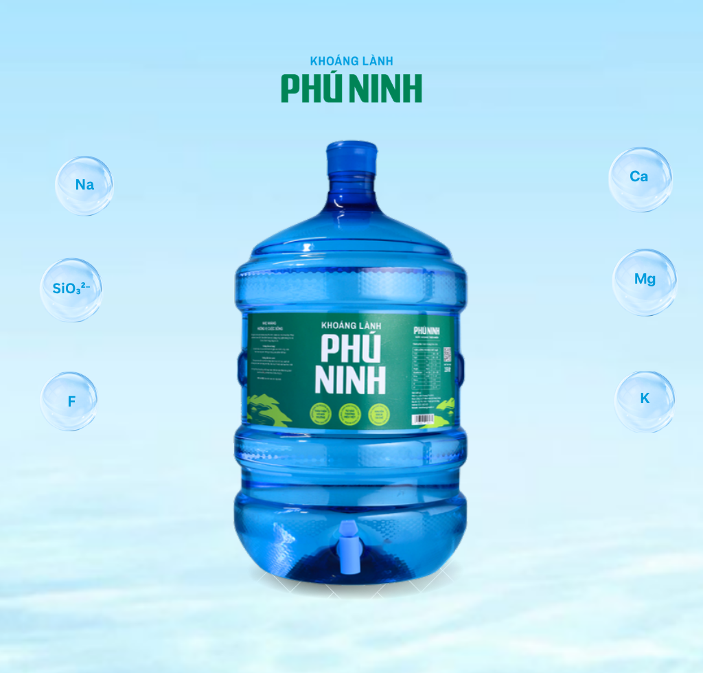 Nước Khoáng Phú Ninh Bình 19L có vòi