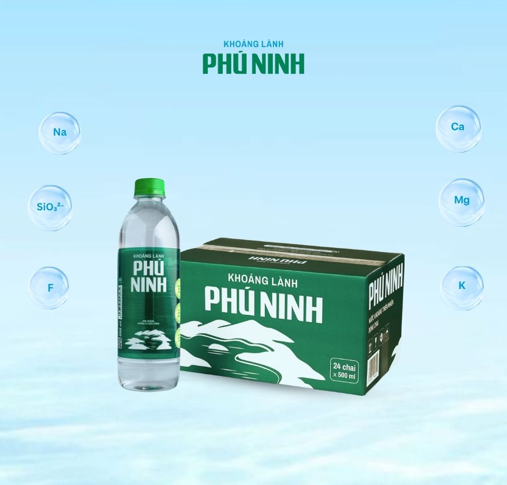 500ml Phu Ninh Mineral Water (24 bottles/per box)